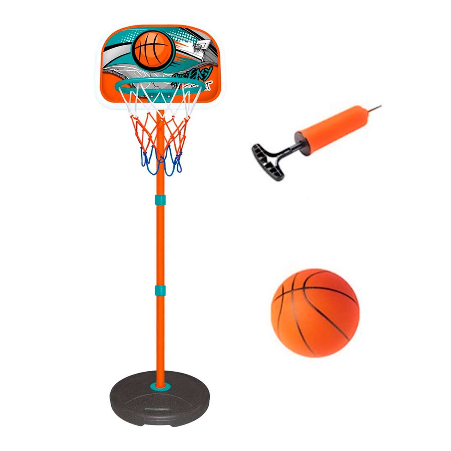 Спортивный игровой набор WiMI детское баскетбольное кольцо с сеткой щитом и стойкой - фото 1