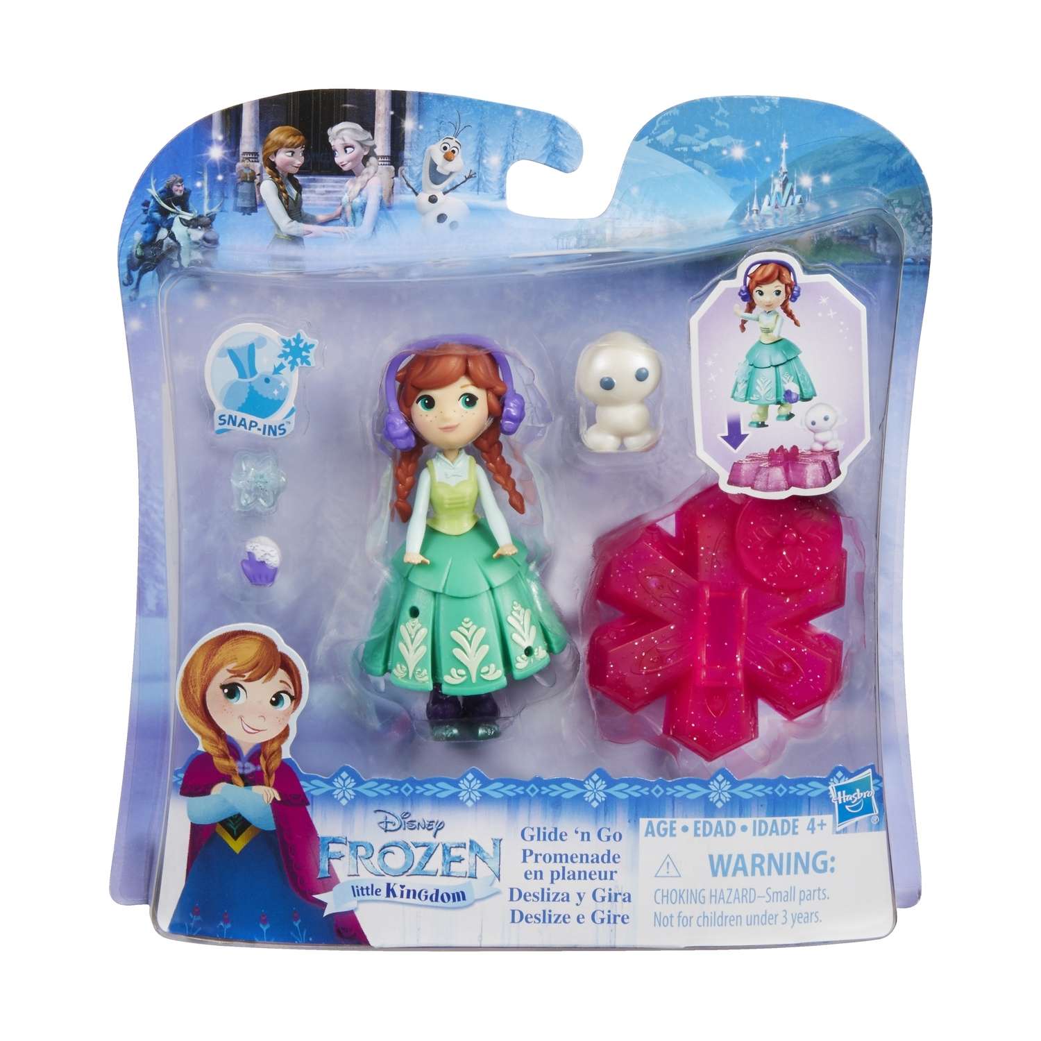 Кукла мини Disney Frozen Холодное Сердце Анна на движущейся платформе-снежинке B9874EU4 - фото 2