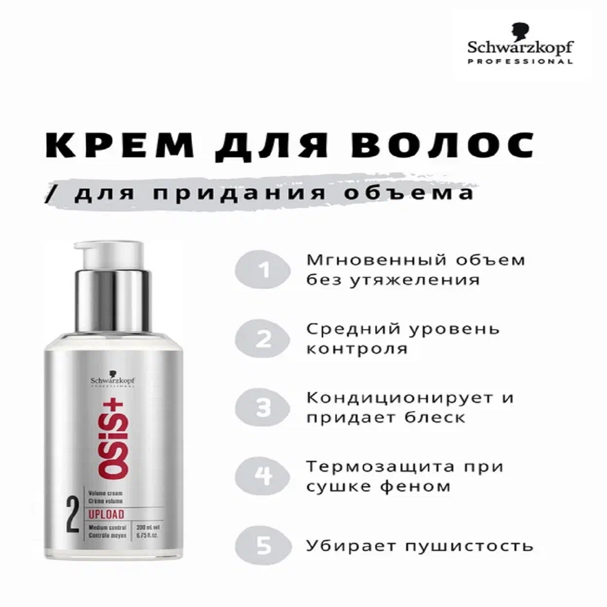 Крем Schwarzkopf Professional OSIS+ средней фиксации upload 200 мл - фото 2