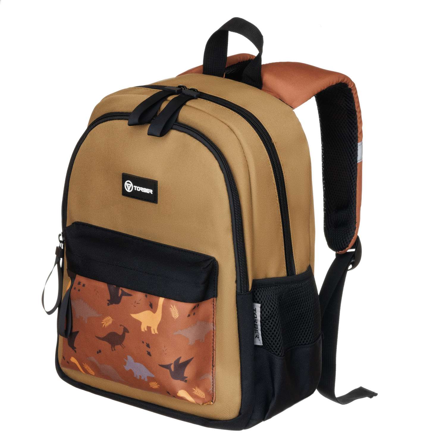 Рюкзак TORBER CLASS X Mini хаки с орнаментом и Мешок для сменной обуви - фото 2