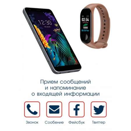 Фитнес-браслет BandRate Smart BRSM333PLBBR с пульсометром и шагомером