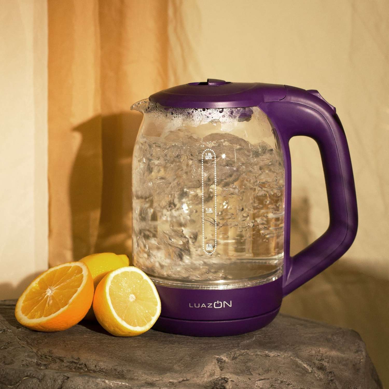 Чайник Luazon Home электрический LSK-1809 стекло 1.8 л 1500 Вт подсветка фиолетовый - фото 3