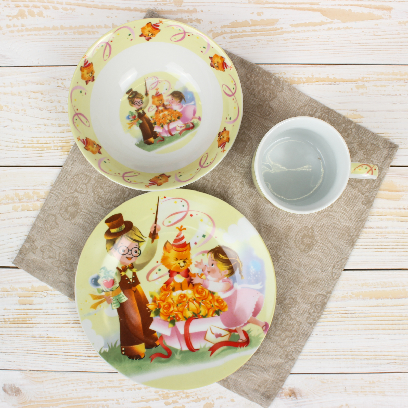 Набор детской посуды Доляна День рождения кружка миска тарелка - фото 2