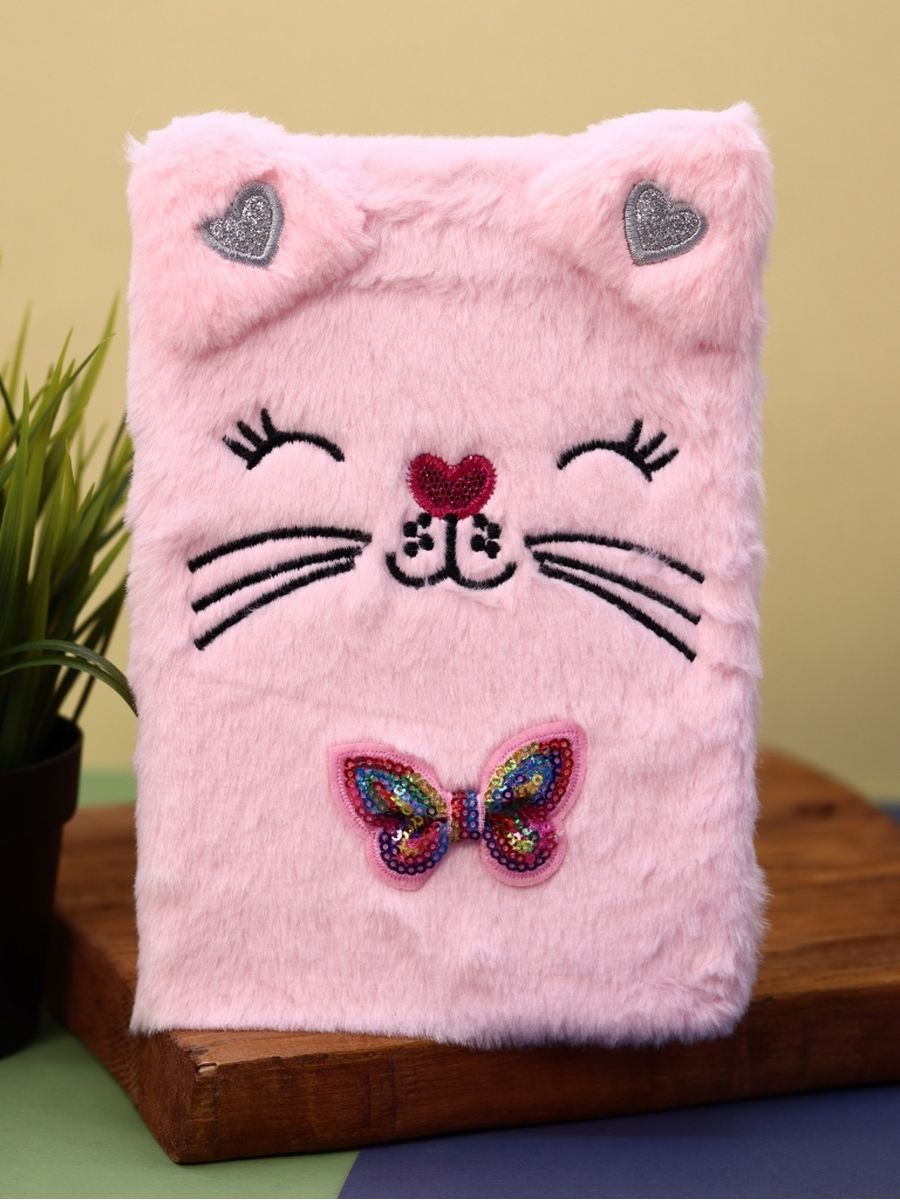 Блокнот плюшевый iLikeGift Funny cat pink - фото 1