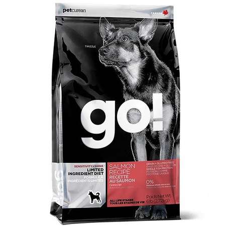 Корм для собак GO 11,3кг для чувствительного пищеварения беззерновой с лососем сухой