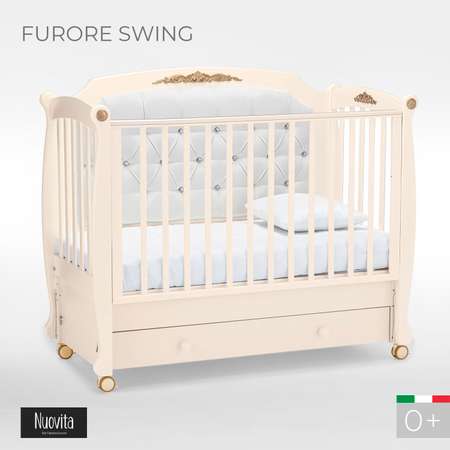 Детская кроватка Nuovita Furore Swing прямоугольная, продольный маятник (слоновая кость)