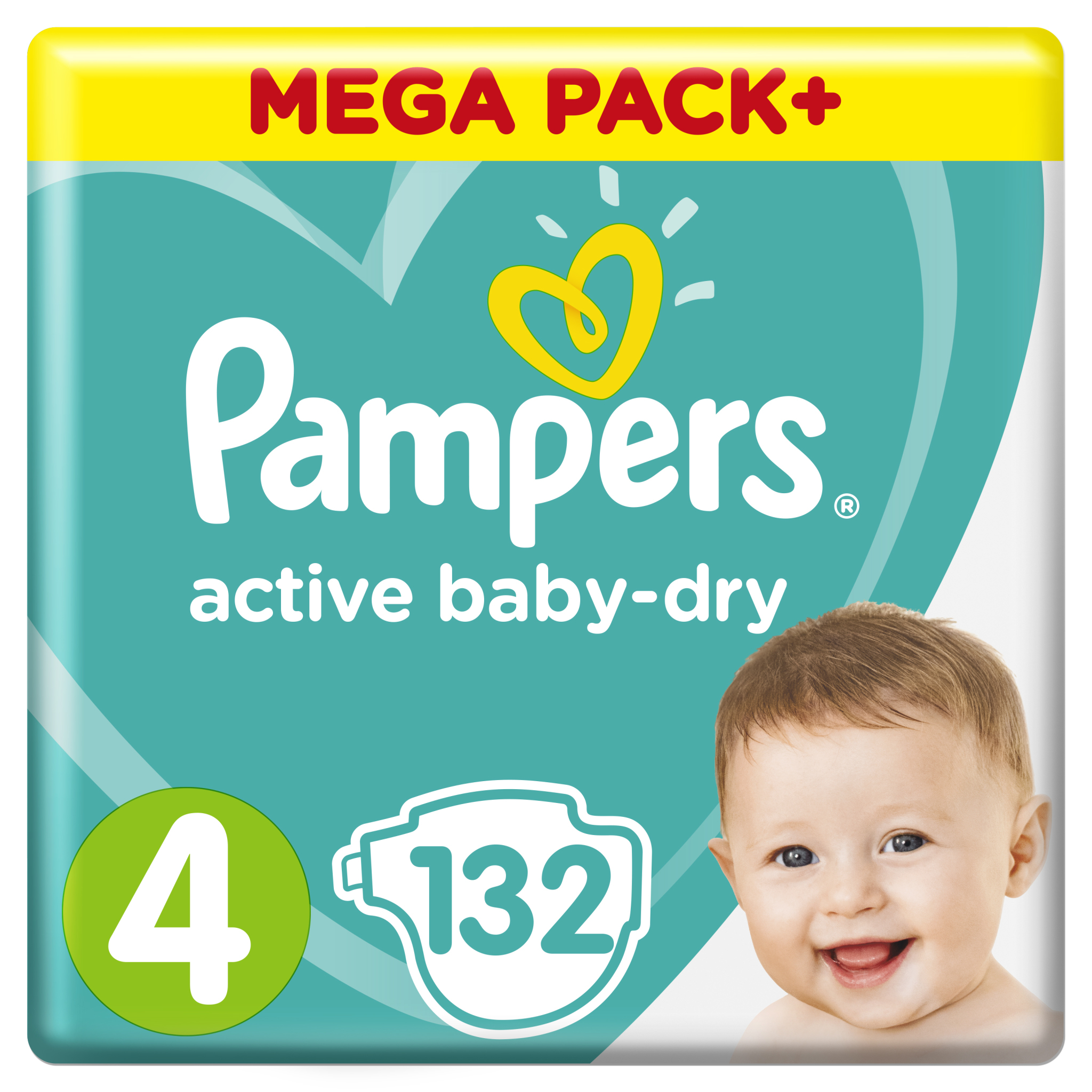 Подгузники Pampers Active Baby-Dry 4 9-14кг 132шт - фото 1