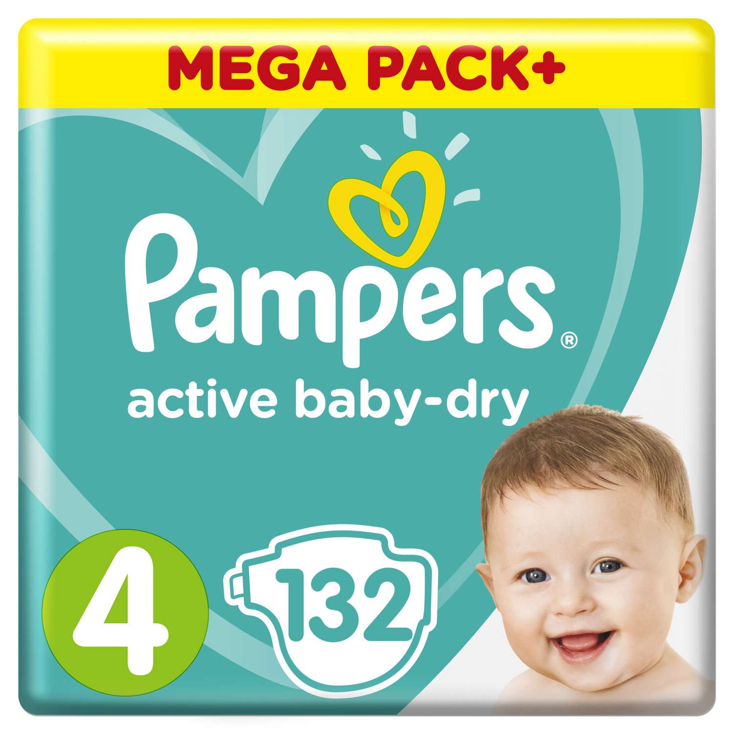 Подгузники Pampers Active Baby-Dry 4 9-14кг 132шт - фото 1