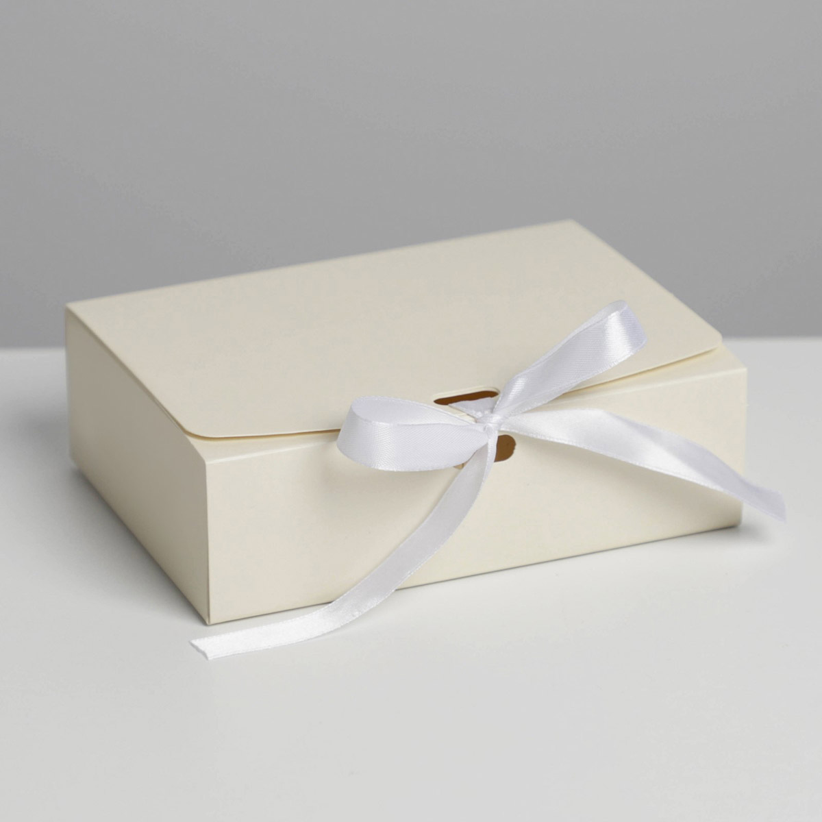 Коробка Арт Узор упаковочная подарочная складная Бежевая 16.5х12.5х5 см - фото 1