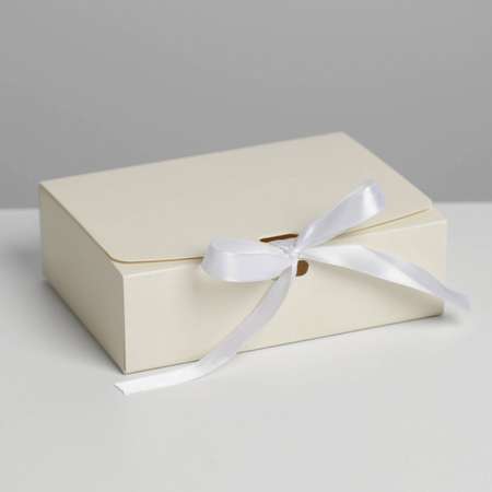 Коробка Арт Узор упаковочная подарочная складная Бежевая 16.5х12.5х5 см