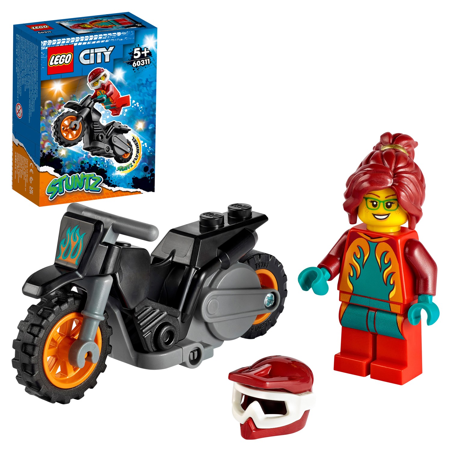 Конструктор LEGO City Огненный трюковый мотоцикл 60311 купить по цене 499 ₽  в интернет-магазине Детский мир