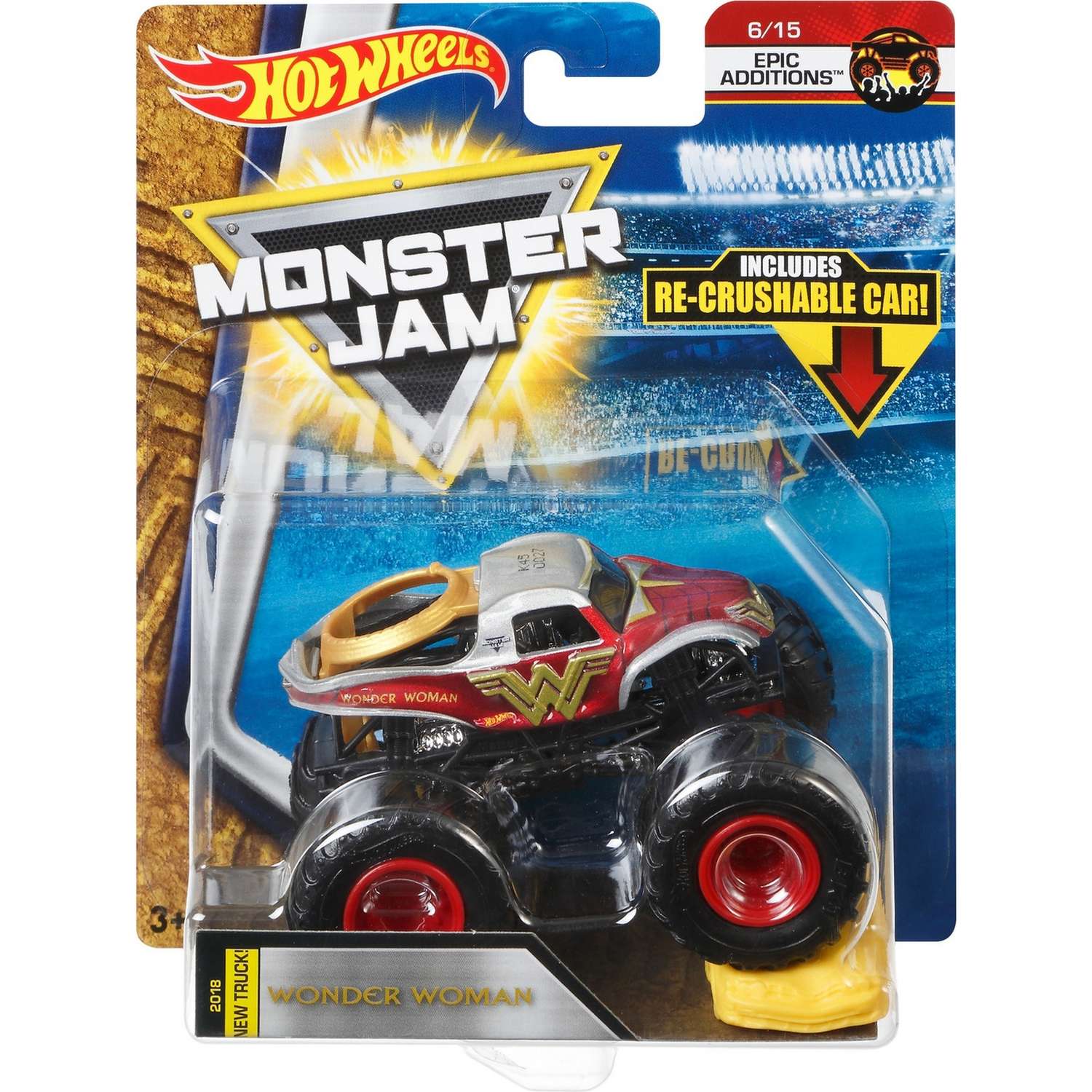 Машина Hot Wheels Monster Jam 1:64 Чудо-женщина FLW81 21572 - фото 2