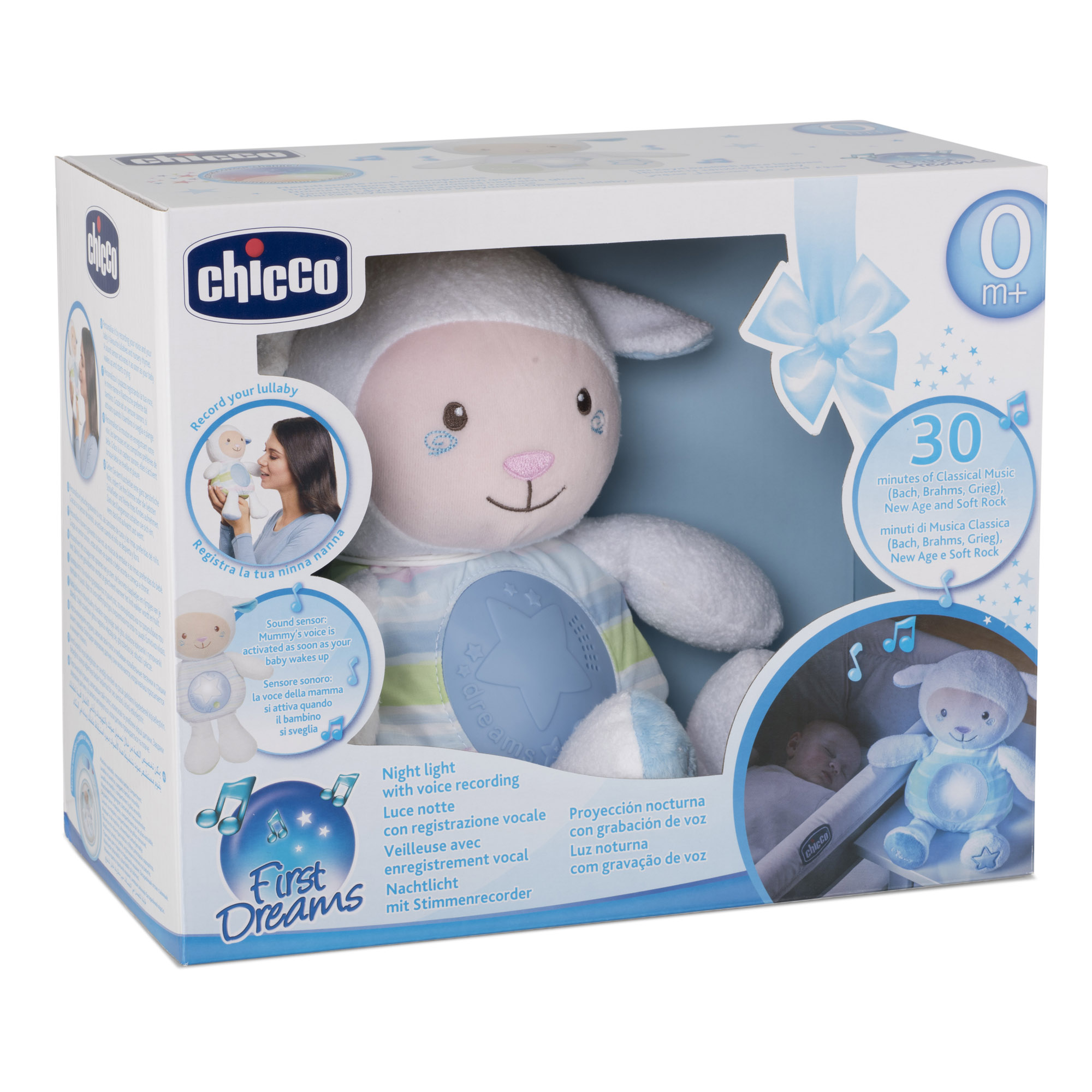 Игрушка CHICCO Мягкая музыкальная с проектором Овечка голубая - фото 8