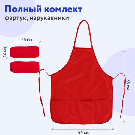 Фартук Пифагор школьный для уроков труда и занятий творчеством с нарукавниками