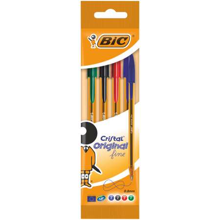 Ручка шариковая BIC Кристал Файн 4цвета 4шт 872725