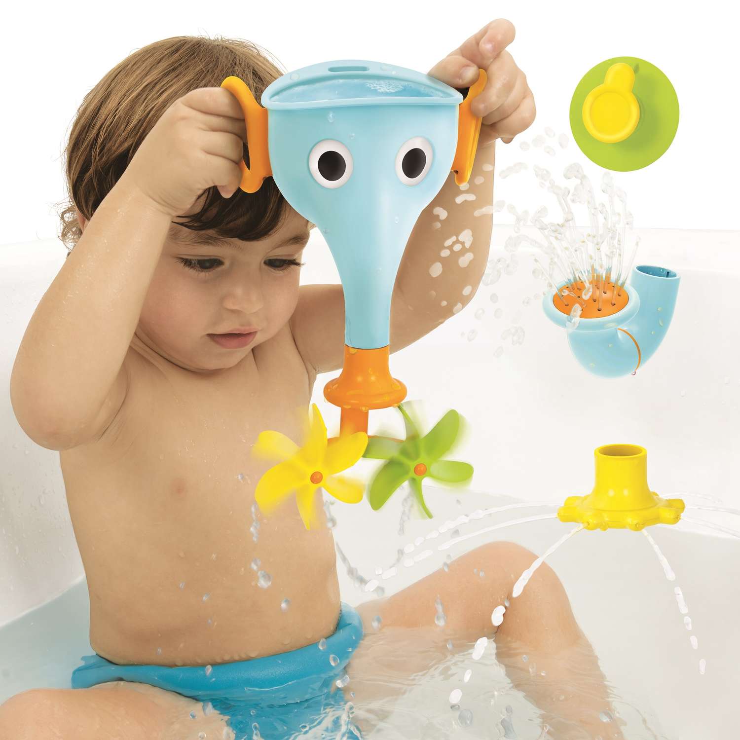 Игрушка для ванны Yookidoo Веселый слон голубой - фото 6