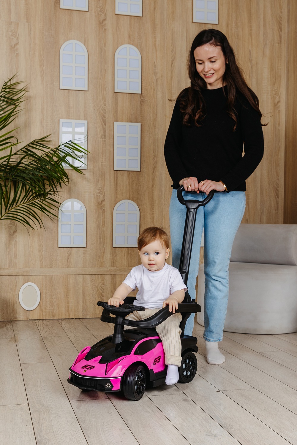 Каталка BabyCare Lamborghini с родительской ручкой оранжевый - фото 15