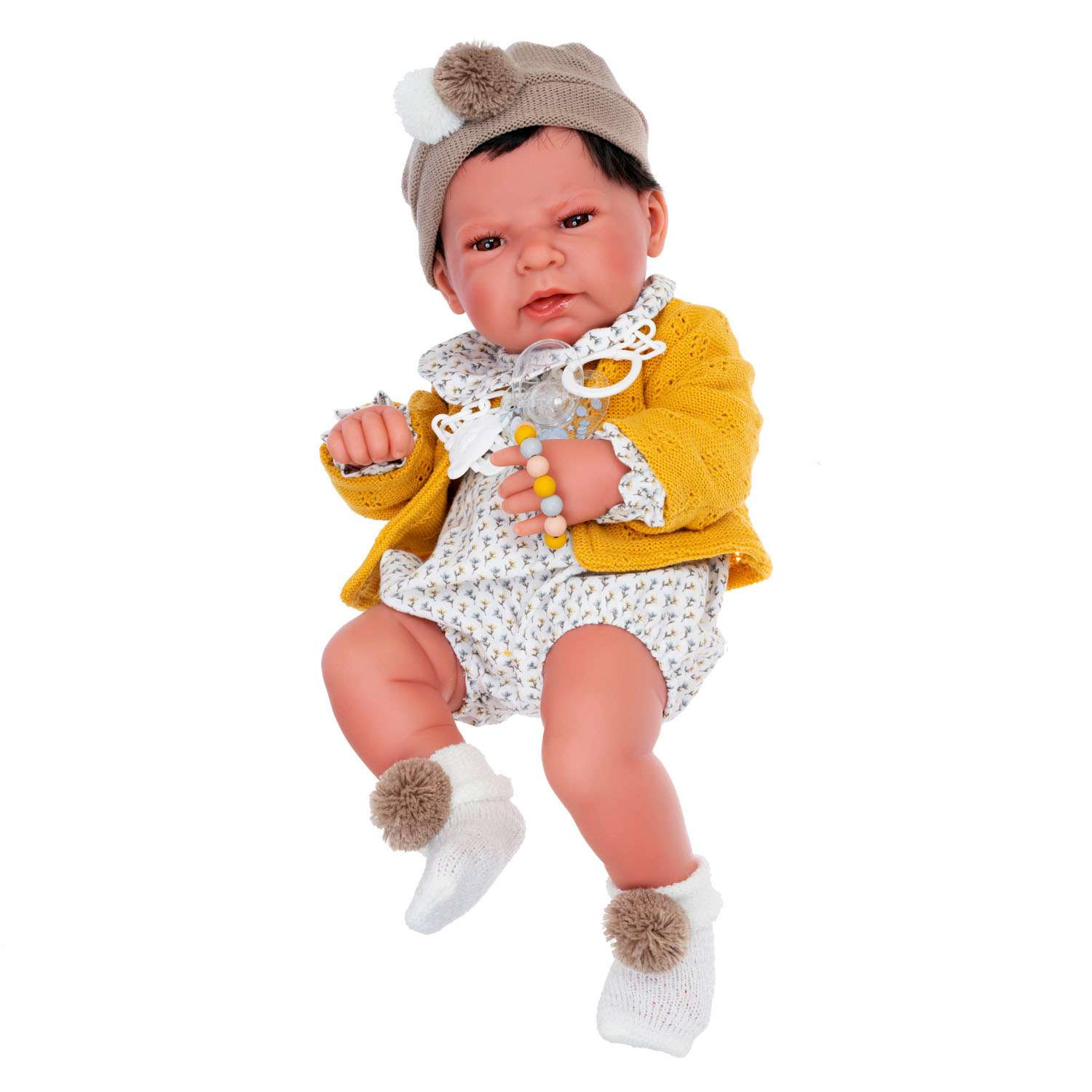 Кукла-пупс Antonio Juan Реборн Элис в желтом 42 см виниловая 5075 - фото 1