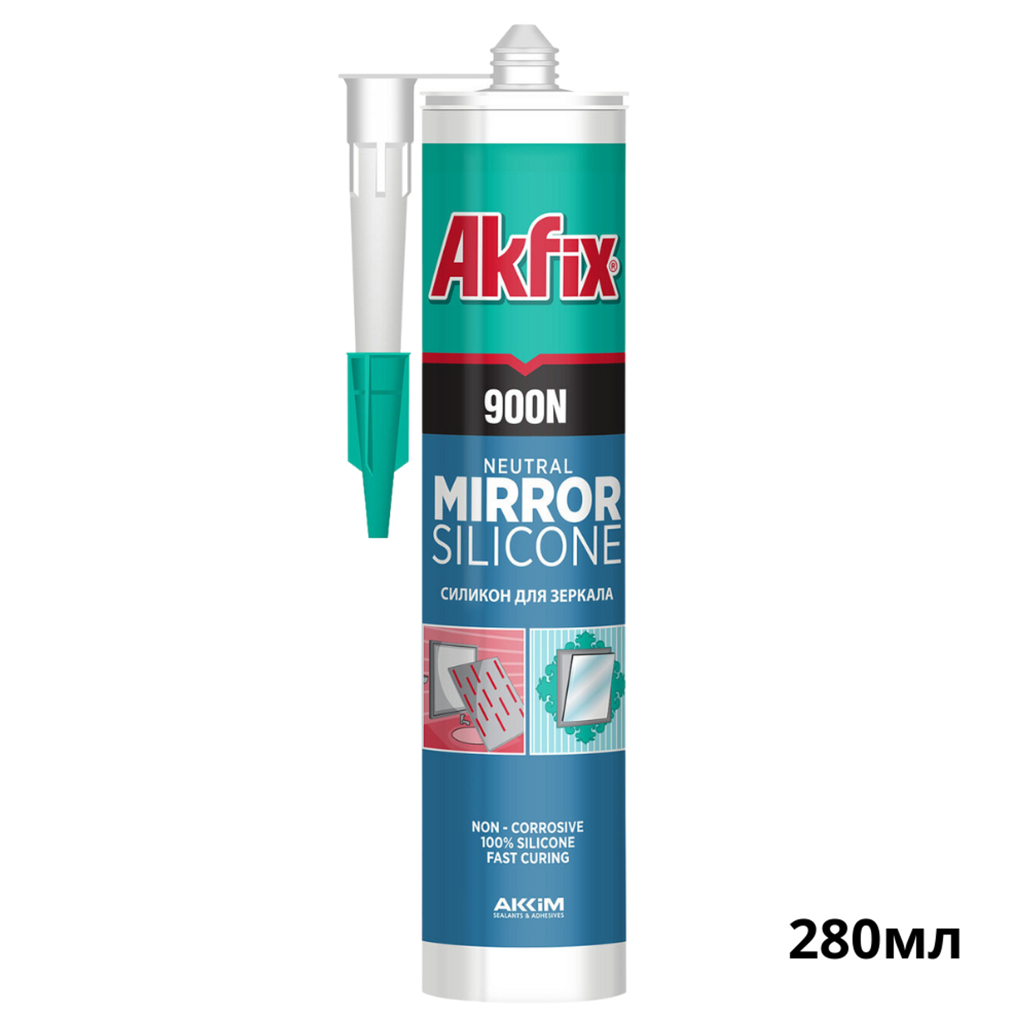 Силиконовый герметик AKFIX для зеркал 900N 280 мл - фото 1