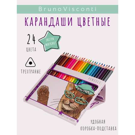 Карандаши цветные Bruno Visconti EasyColor 24 цвета