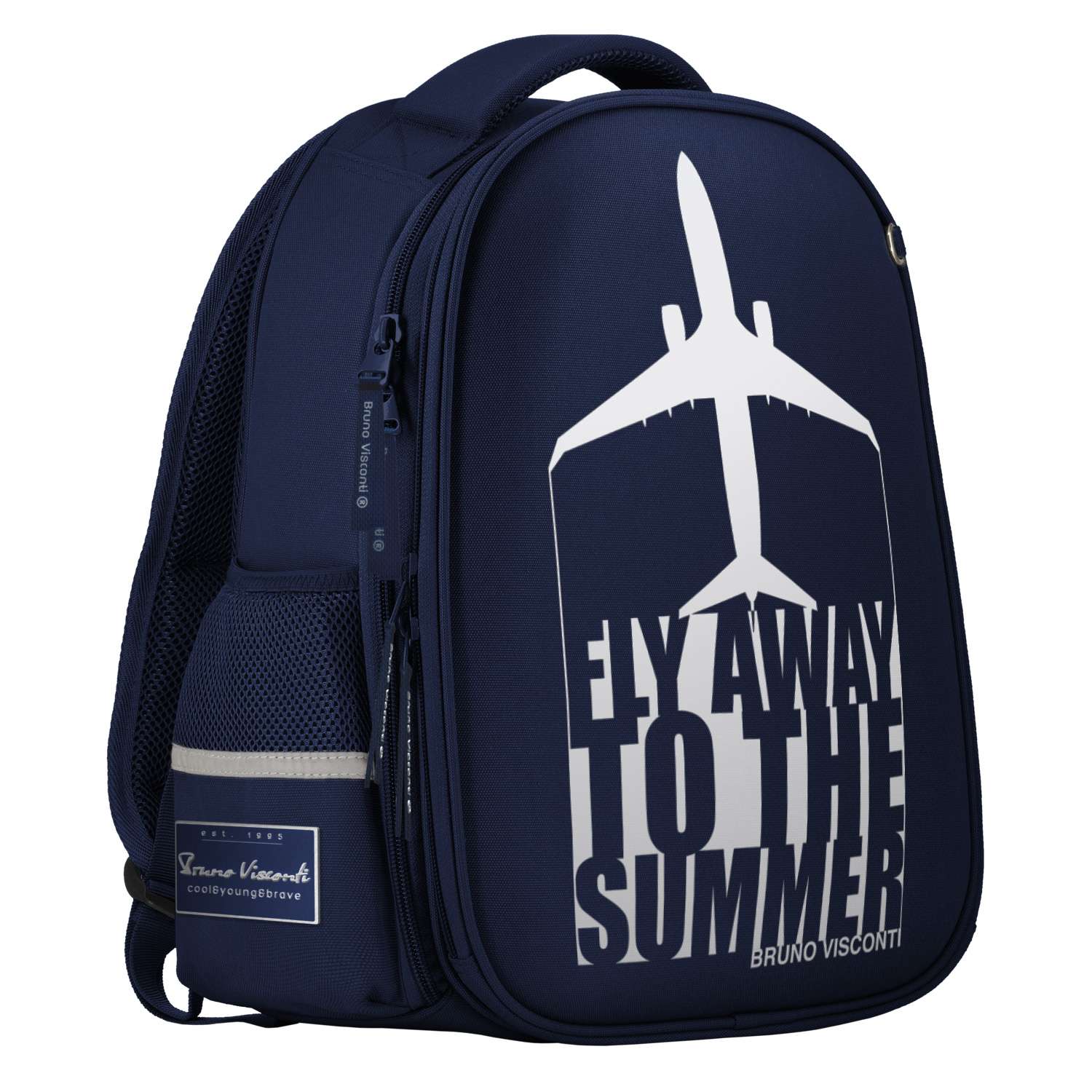 Рюкзак школьный Bruno Visconti синий с эргономичной спинкой Fly away - фото 1