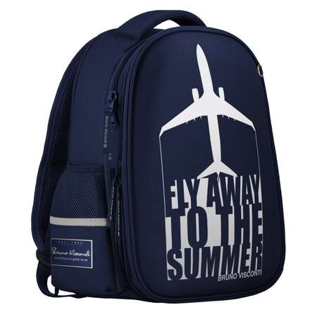 Рюкзак школьный Bruno Visconti синий с эргономичной спинкой Fly away