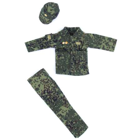 Костюм военного Модница для куклы 30 см 1409 зеленый