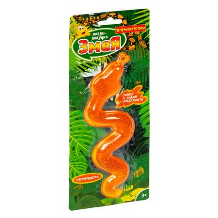 Лизун-липучка BONDIBON Змея оранжевого цвета серия Чудики