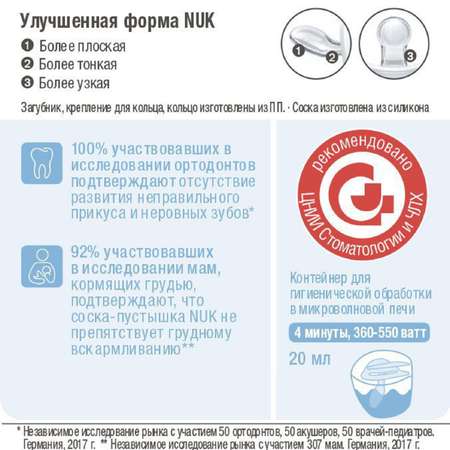 Пустышка Nuk от 0 мес.