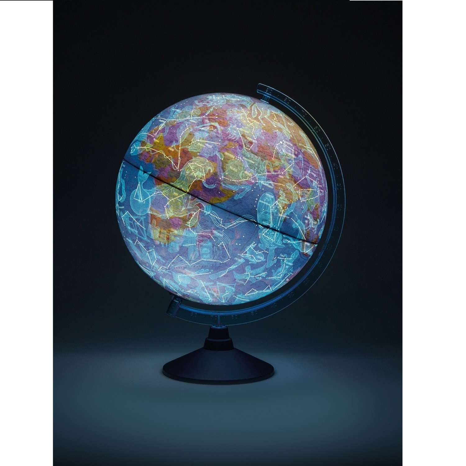 Глобус Globen День и ночь с двойной картой - политика и звездного неба и с подсветкой от батареек 25 см - фото 3