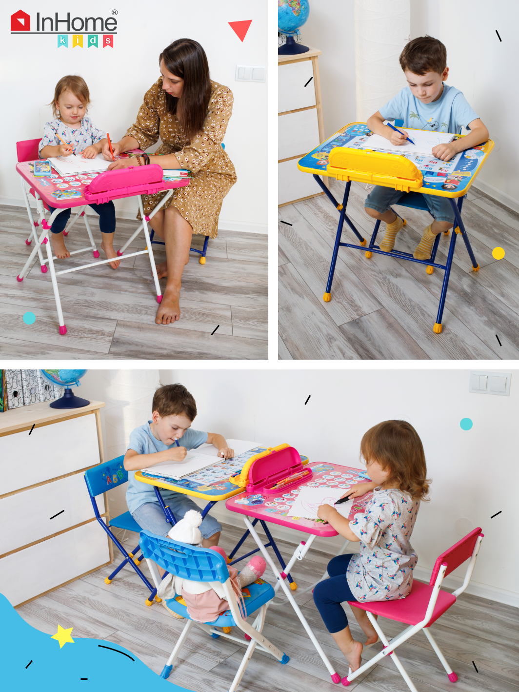 Комплект детской мебели InHome игровой стол и стул - фото 9