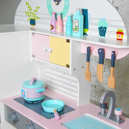 Игровой набор Sima-Land Кухонный модуль Счастье с деревянной посудой