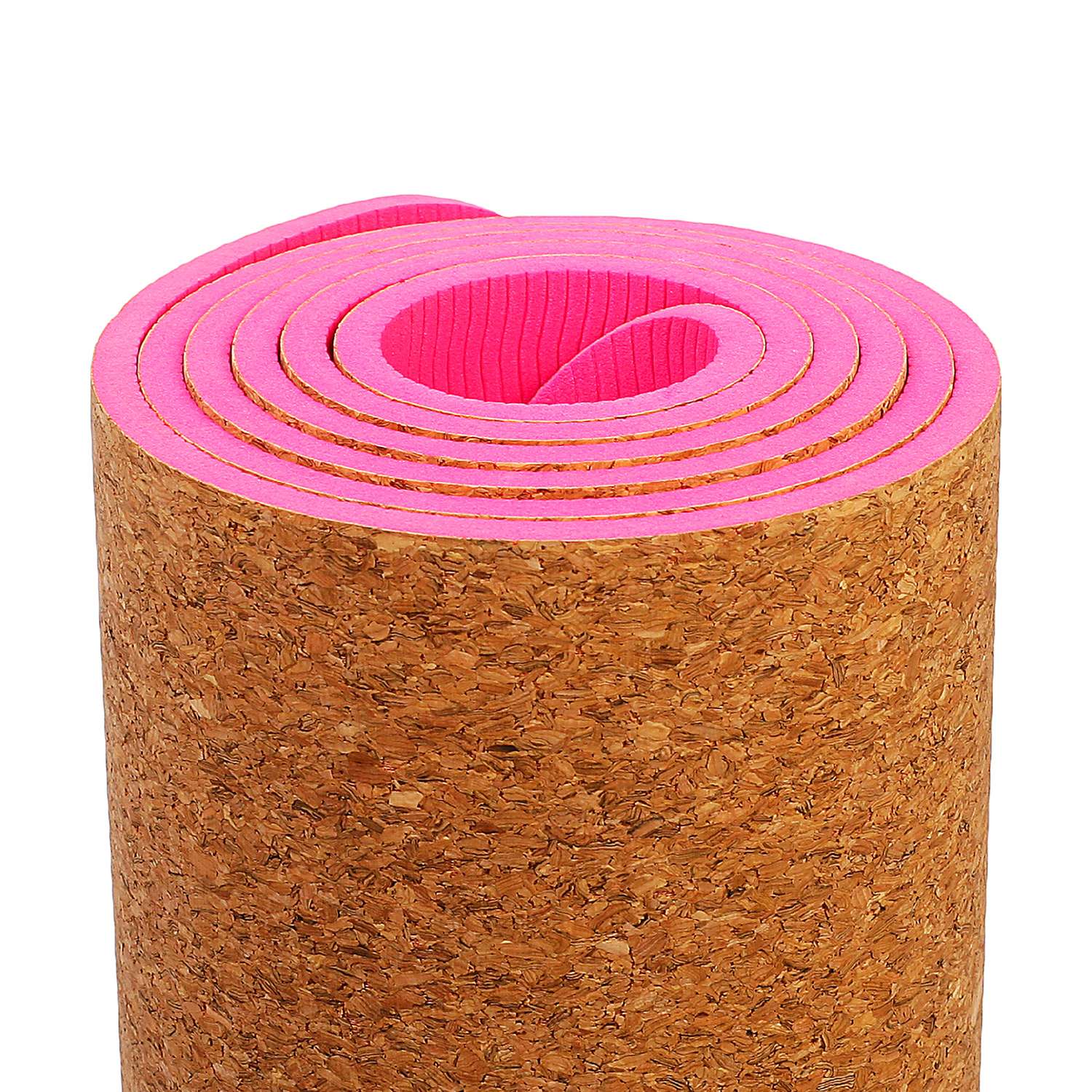 Коврик Sangh Для йоги двухцветный розовый пробка - фото 3