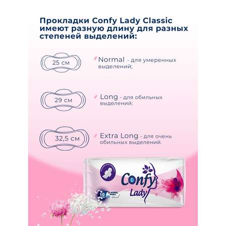 Прокладки гигиенические CONFY женские Confy Lady CLASSIC NORMAL 20 шт