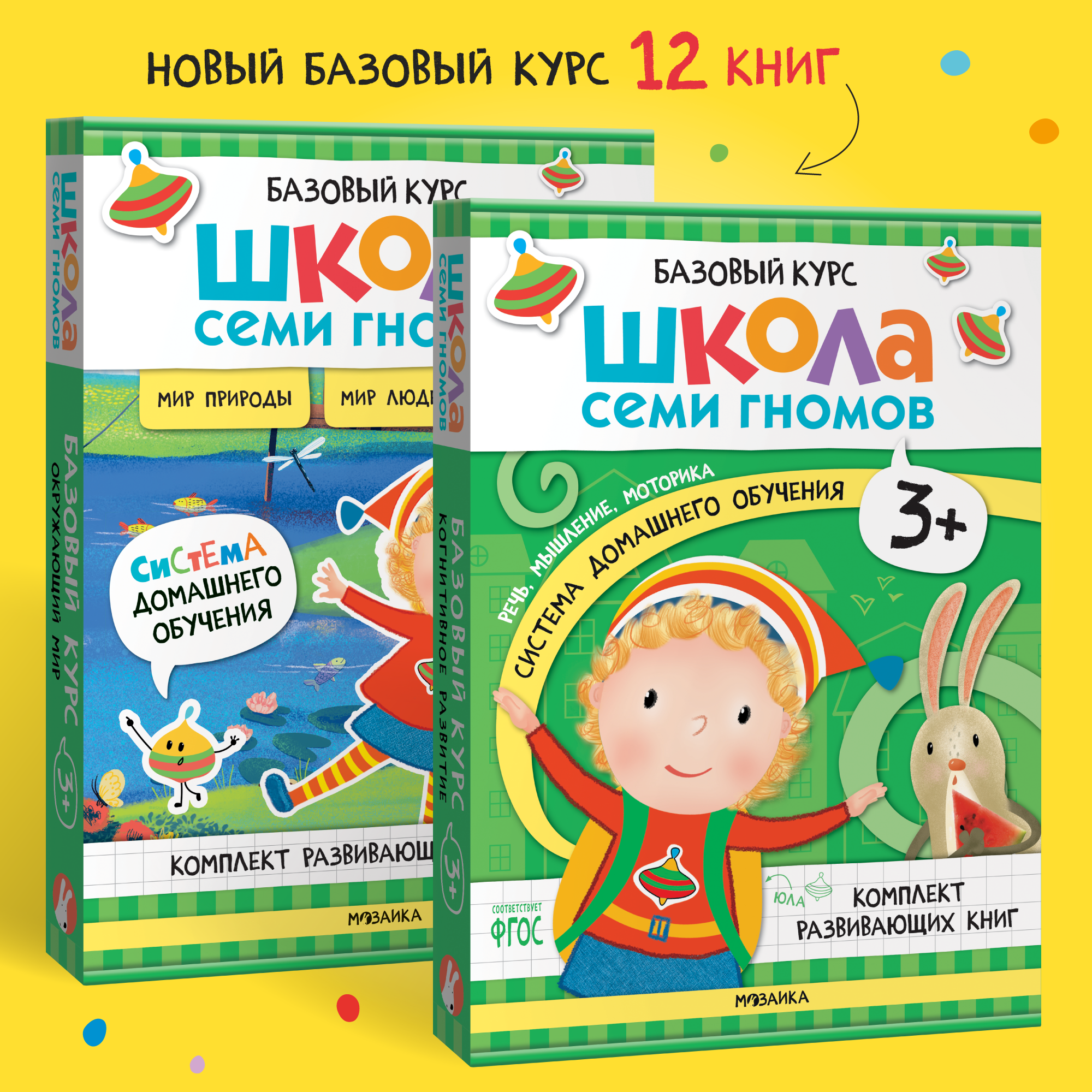 Комплект Школа Семи Гномов Полный базовый курс 3+ 12 книг речь мышление моторика окружающий мир - фото 1