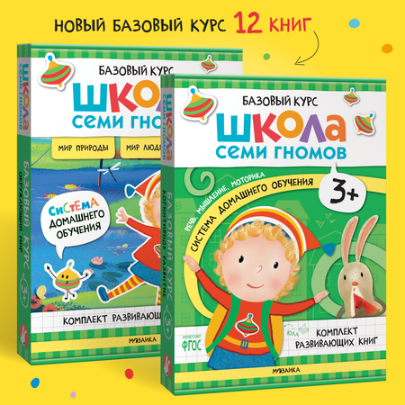 Комплект Школа Семи Гномов Полный базовый курс 3+ 12 книг речь мышление моторика окружающий мир