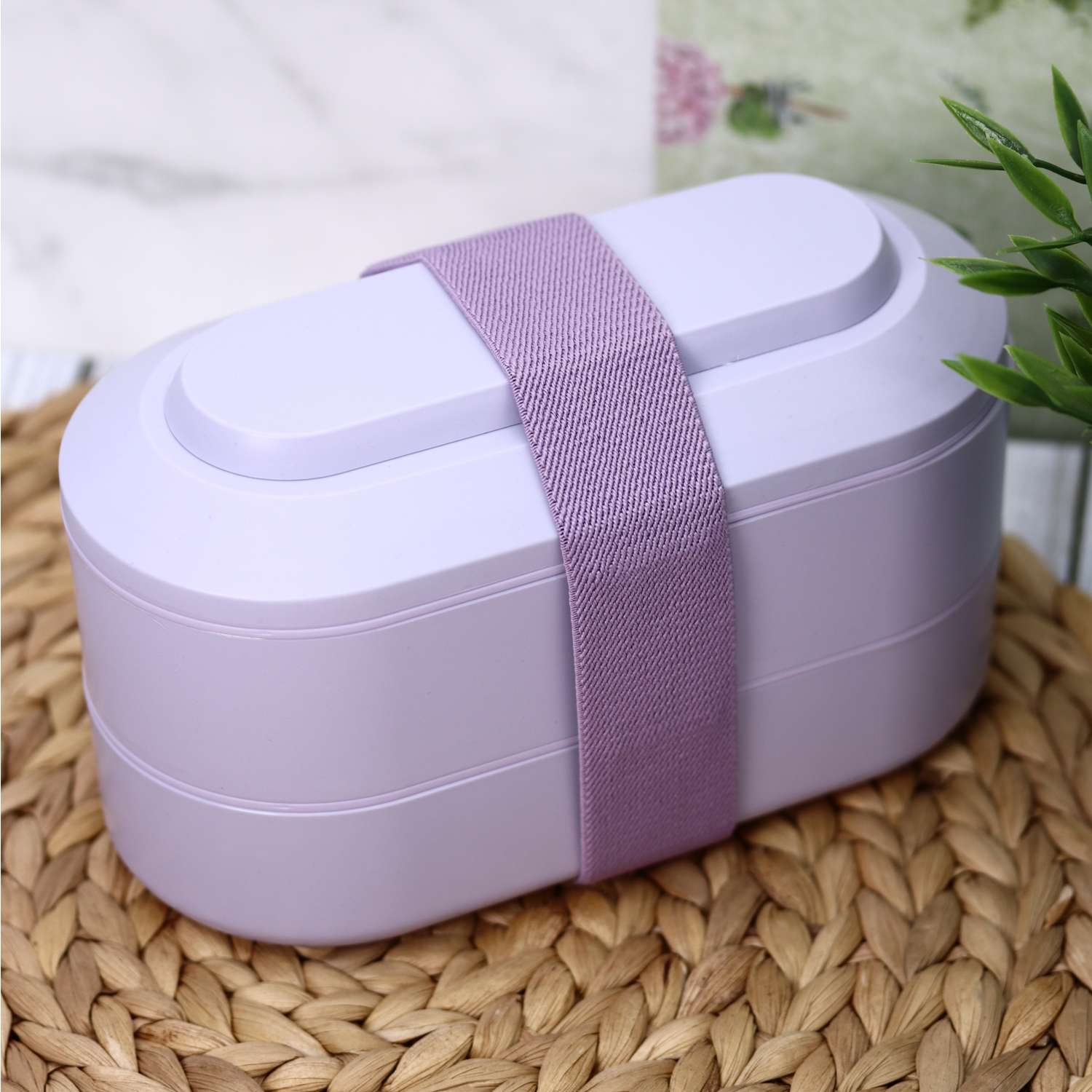 Ланч-бокс контейнер для еды iLikeGift Everyday purple с приборами - фото 5