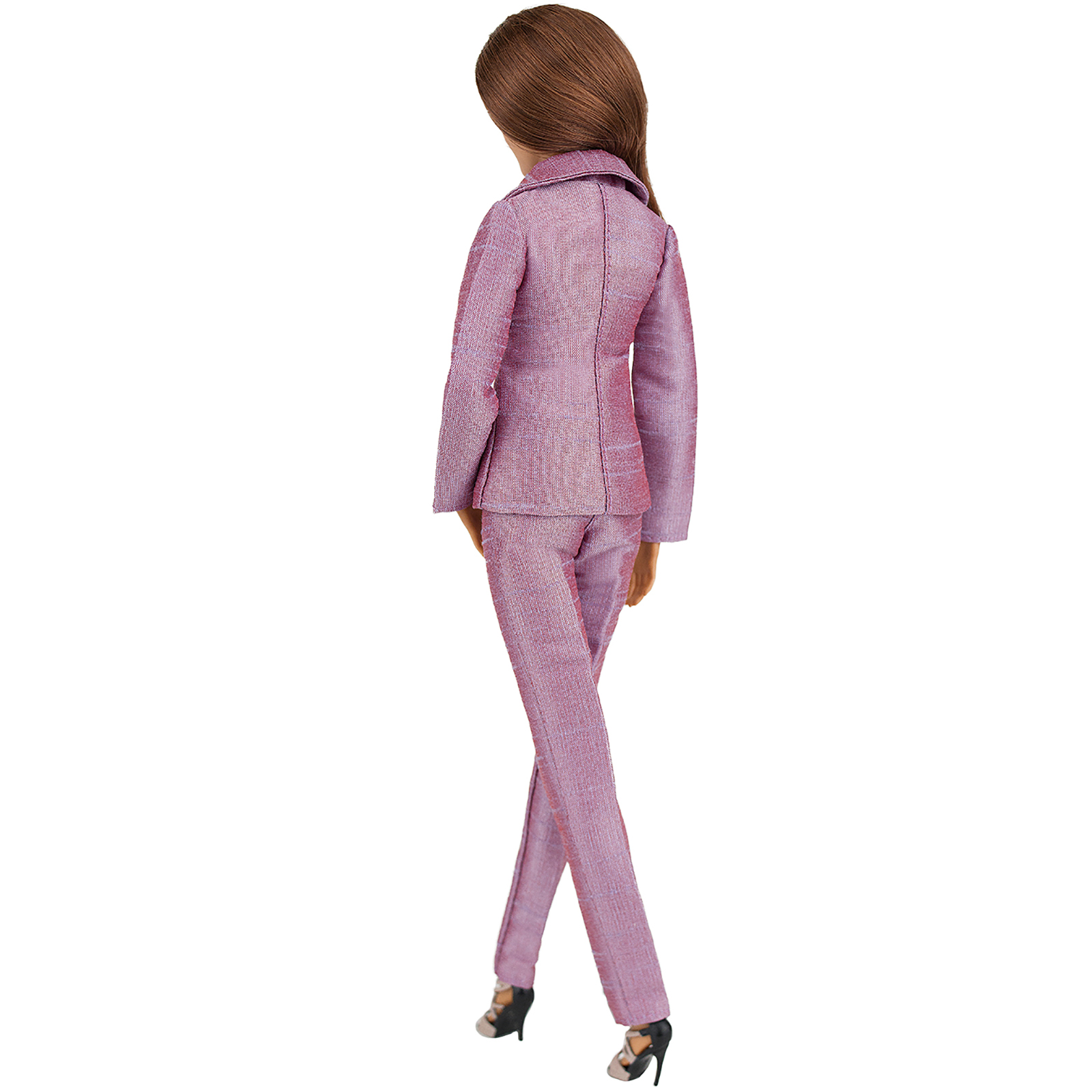 Шелковый брючный костюм Эленприв Лилово-розовый для куклы 29 см типа Барби FA-011-14 - фото 8