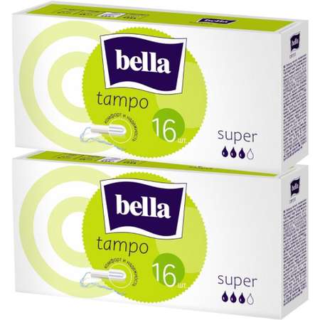 Тампоны без аппликатора BELLA Tampo Super 16 шт. х 2 уп.