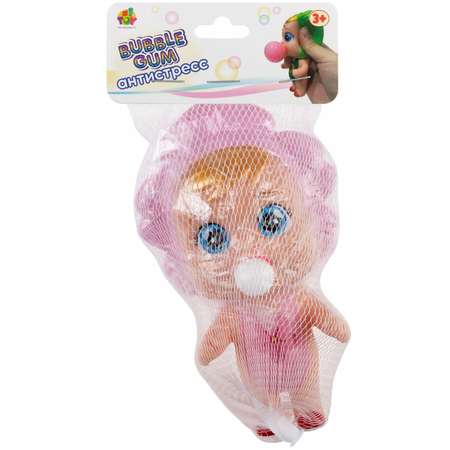 Игрушка-антистресс 1TOY Bubble Gum Кукла розовый