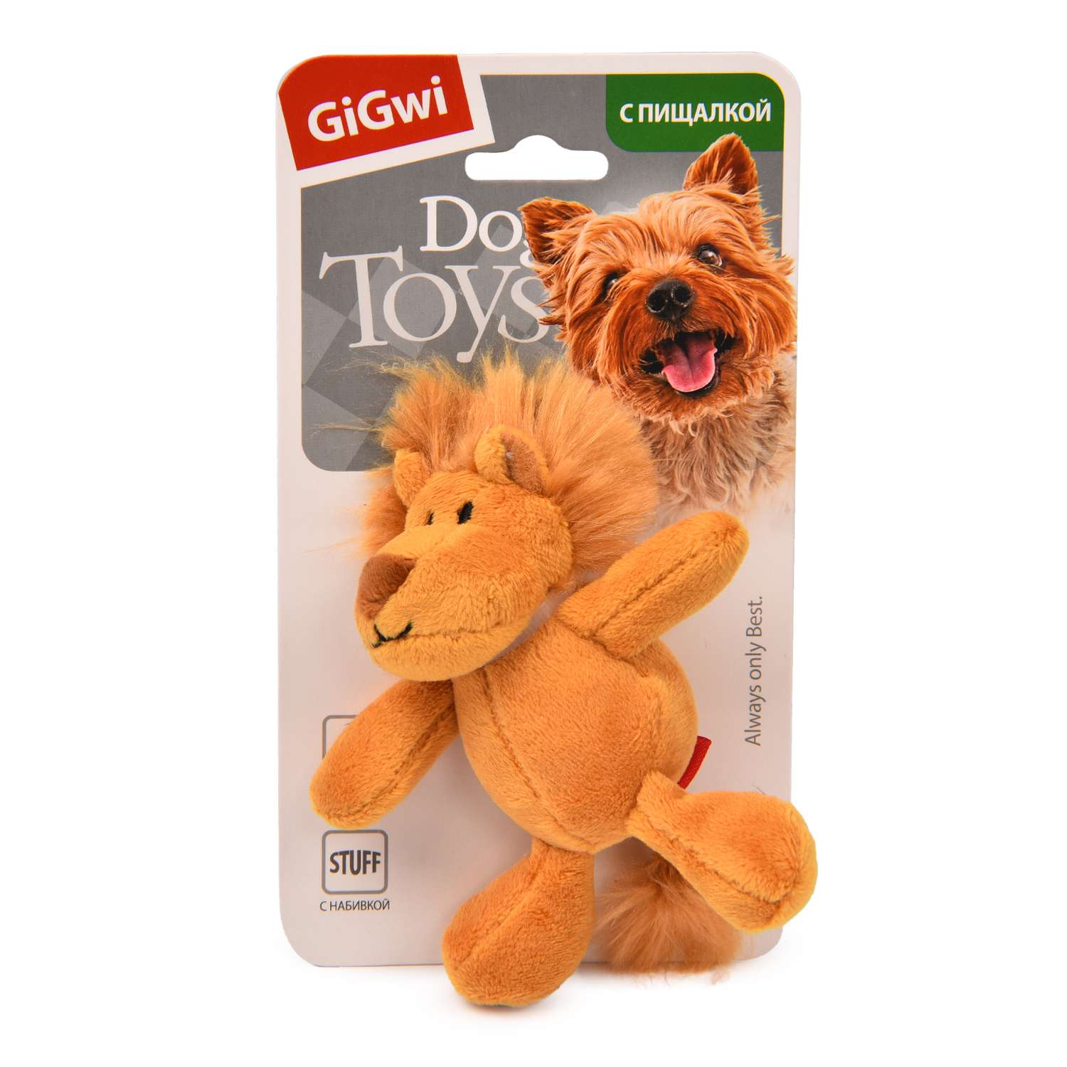 Игрушка для собак GiGwi Лев с пищалкой 50177 - фото 2