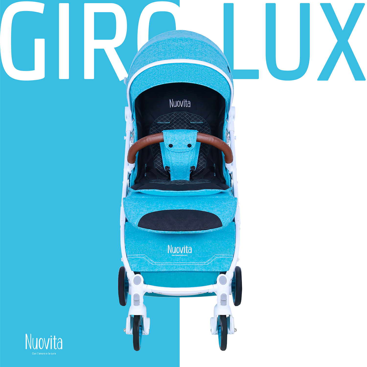 Коляска прогулочная Nuovita Giro Lux Мята-Белый - фото 3