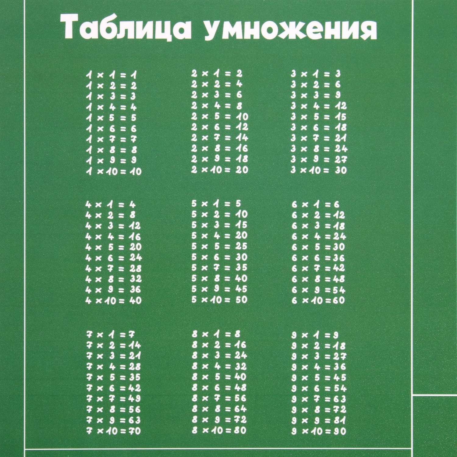 Накладка на стол Calligrata пластик А4 Обучающая Таблица Пифагора 339*244 КН-4 430 мкм - фото 3