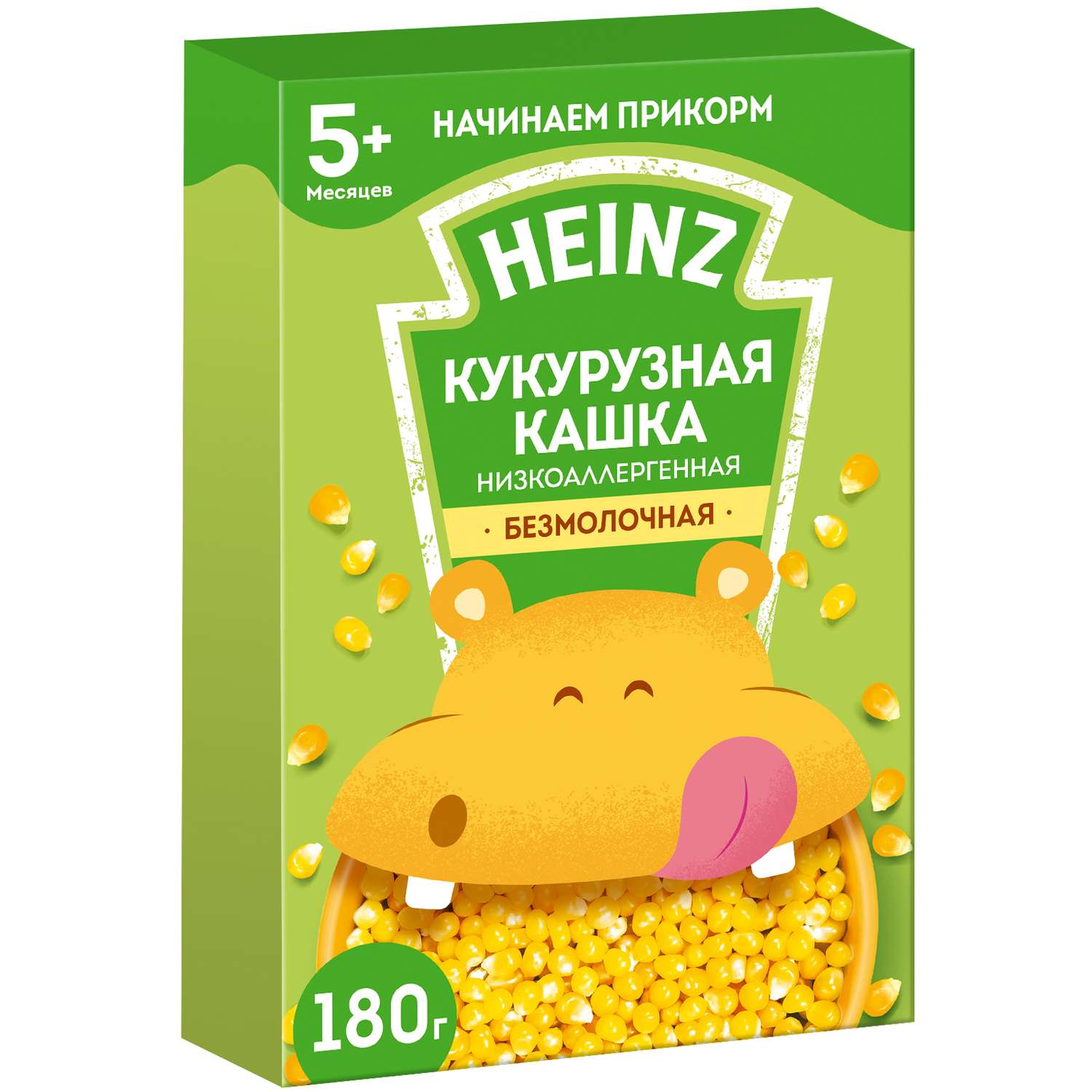 Каша безмолочная Heinz низкоаллергенная кукурузная 180г c 5месяцев - фото 1