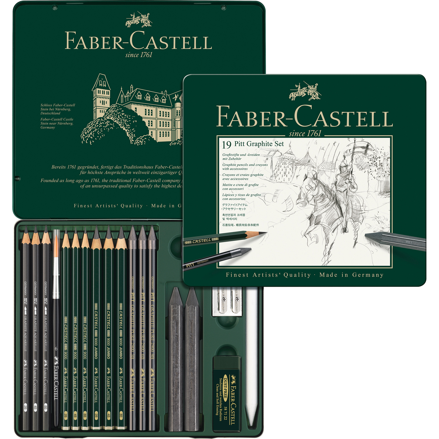 Набор художественный FABER CASTELL Pitt Graphite 19 предметов - фото 3