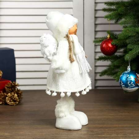 Кукла интерьерная Зимнее волшебство «Ангелочек Геля в белом платье» 28х8х14 см