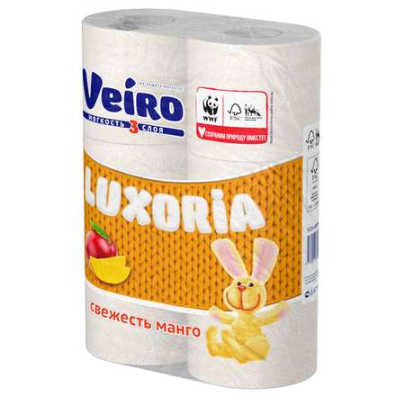 Туалетная бумага Veiro Luxoria Свежесть манго 3слоя/6рулонов