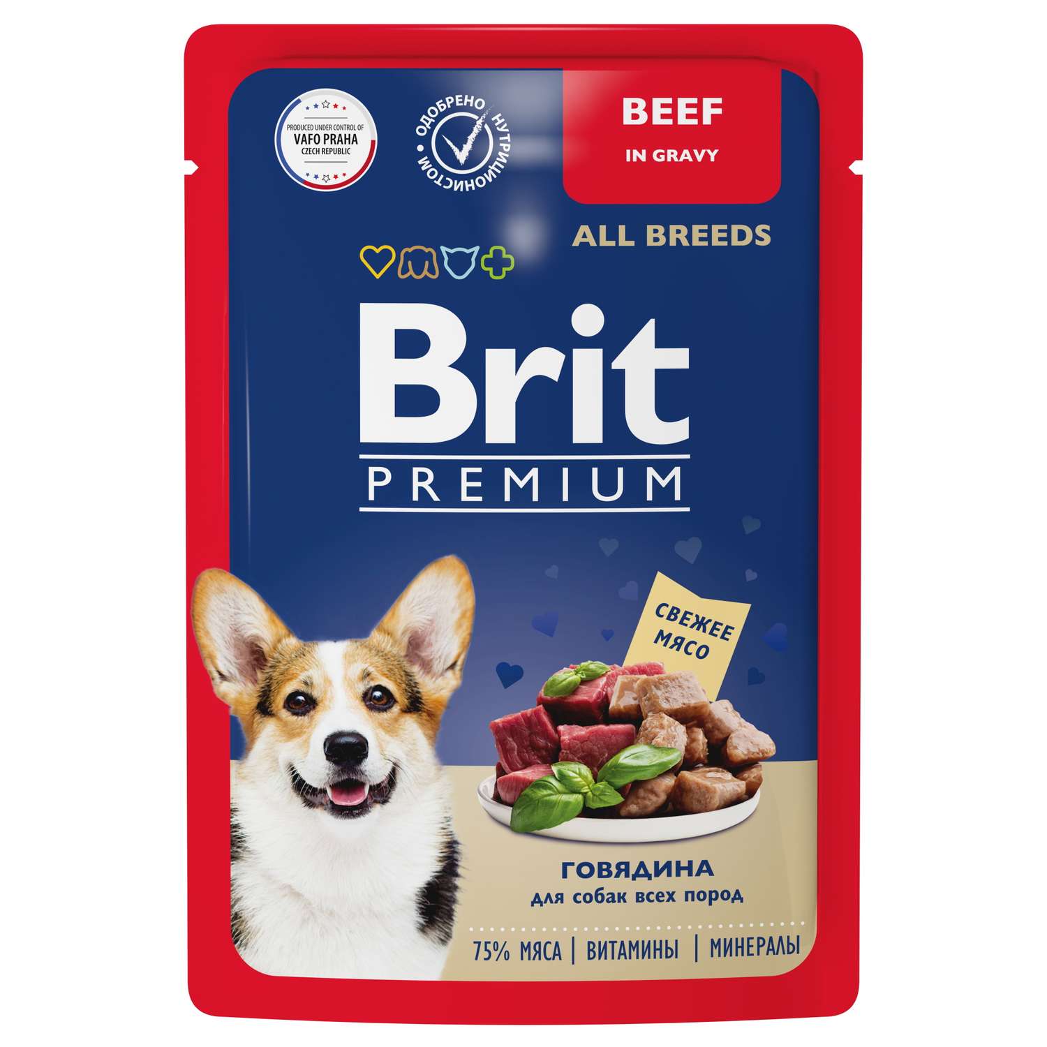 Корм для собак Brit 85г Premium Dog всех пород говядина в соусе - фото 1