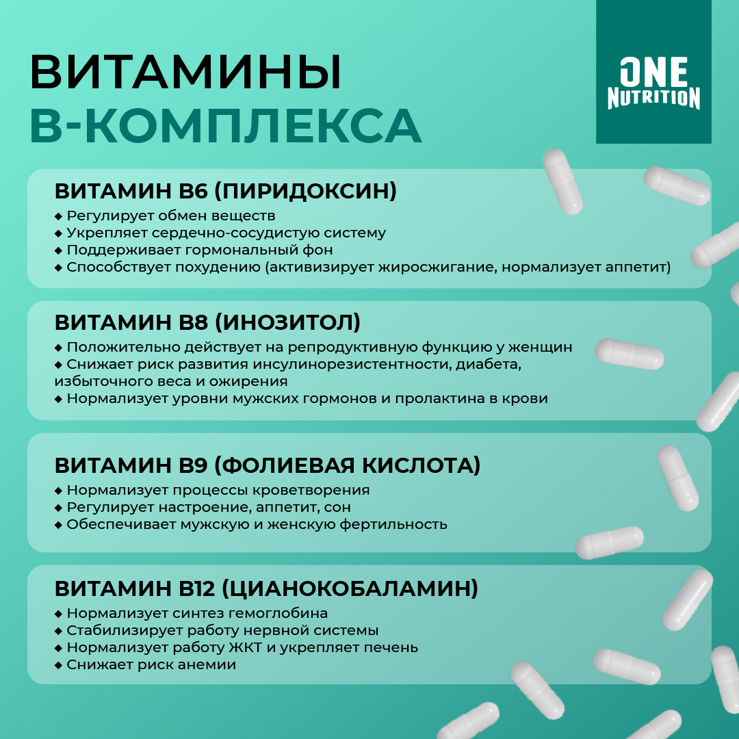 Б комплекс ONE NUTRITION витамины группы b - фото 3