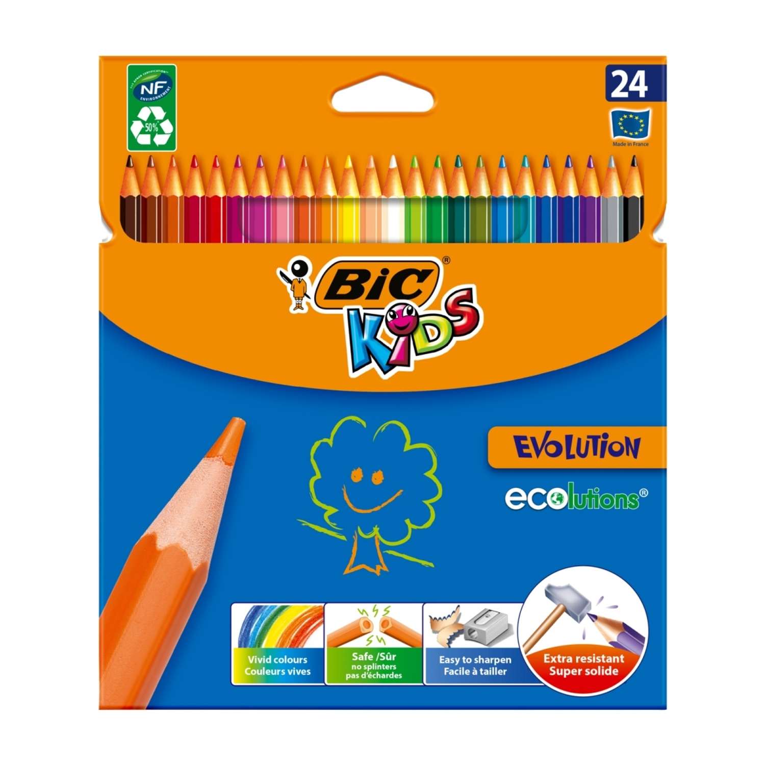 Карандаши цветные BIC Evolution 24 цветов - фото 1